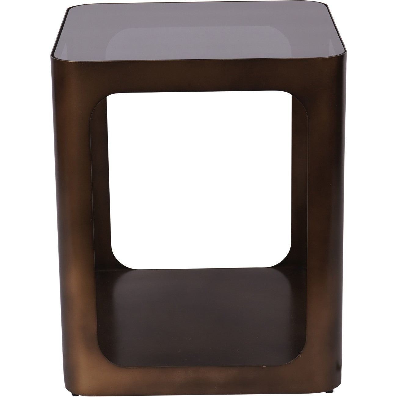 Thorpe Square Metal and Glass Side Table