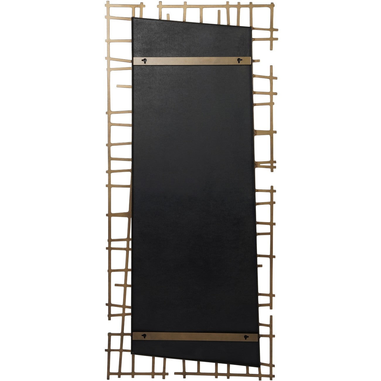 Lattice Wall Decor Mirror Brass Finish