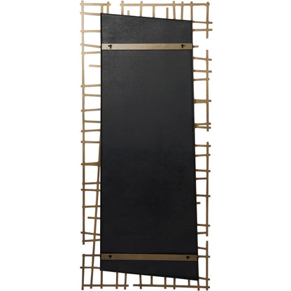 Lattice Wall Decor Mirror Brass Finish