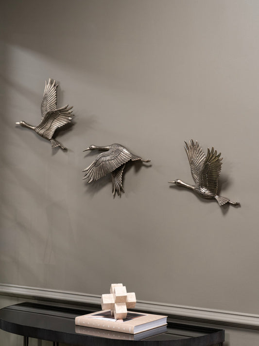 Crane Trio Cast Aluminium Wall Art
