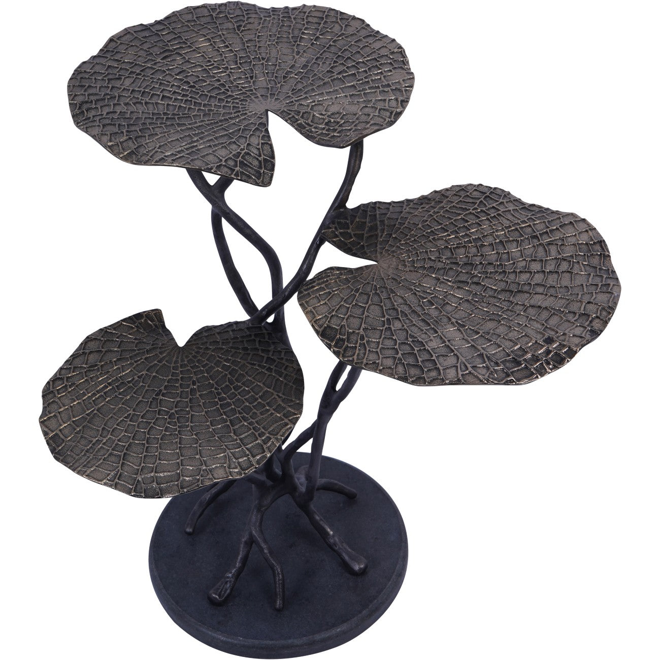 Lily Pad Leaf Trio Side Table in Cast Aluminium