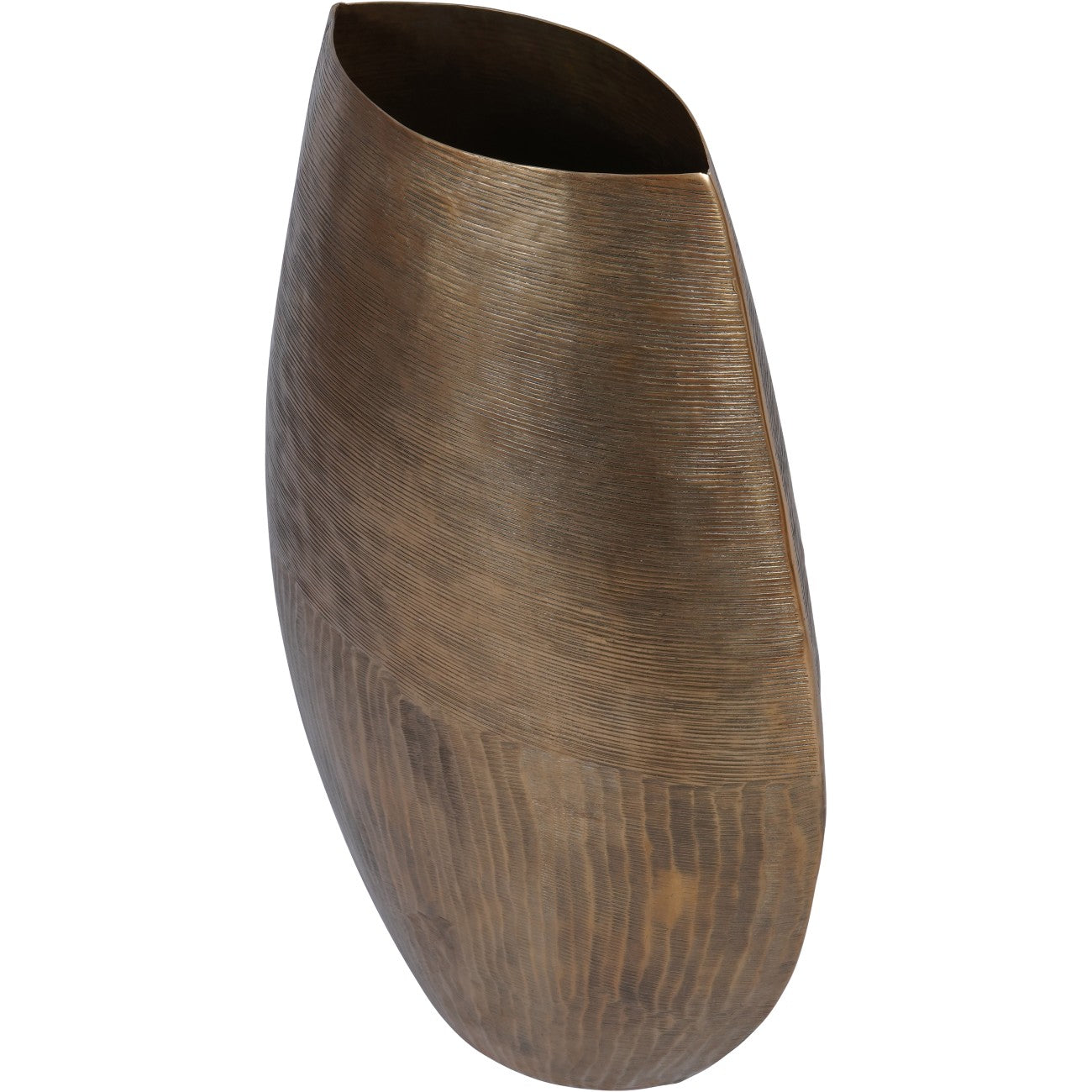 Southwold Textured Oval Antique Brass Vase