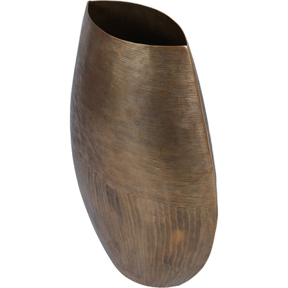 Southwold Textured Oval Antique Brass Vase