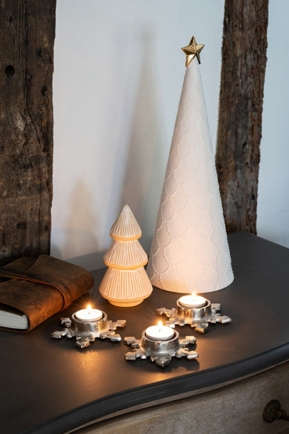 Laura Ashley Set of 3 Small Festive Snowflake Tealight Holders