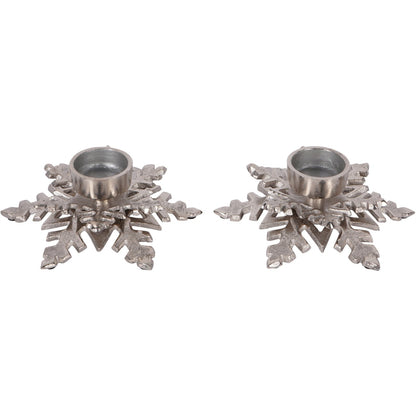 Laura Ashley Set of 2 Festive Snowflake Tealight Holders