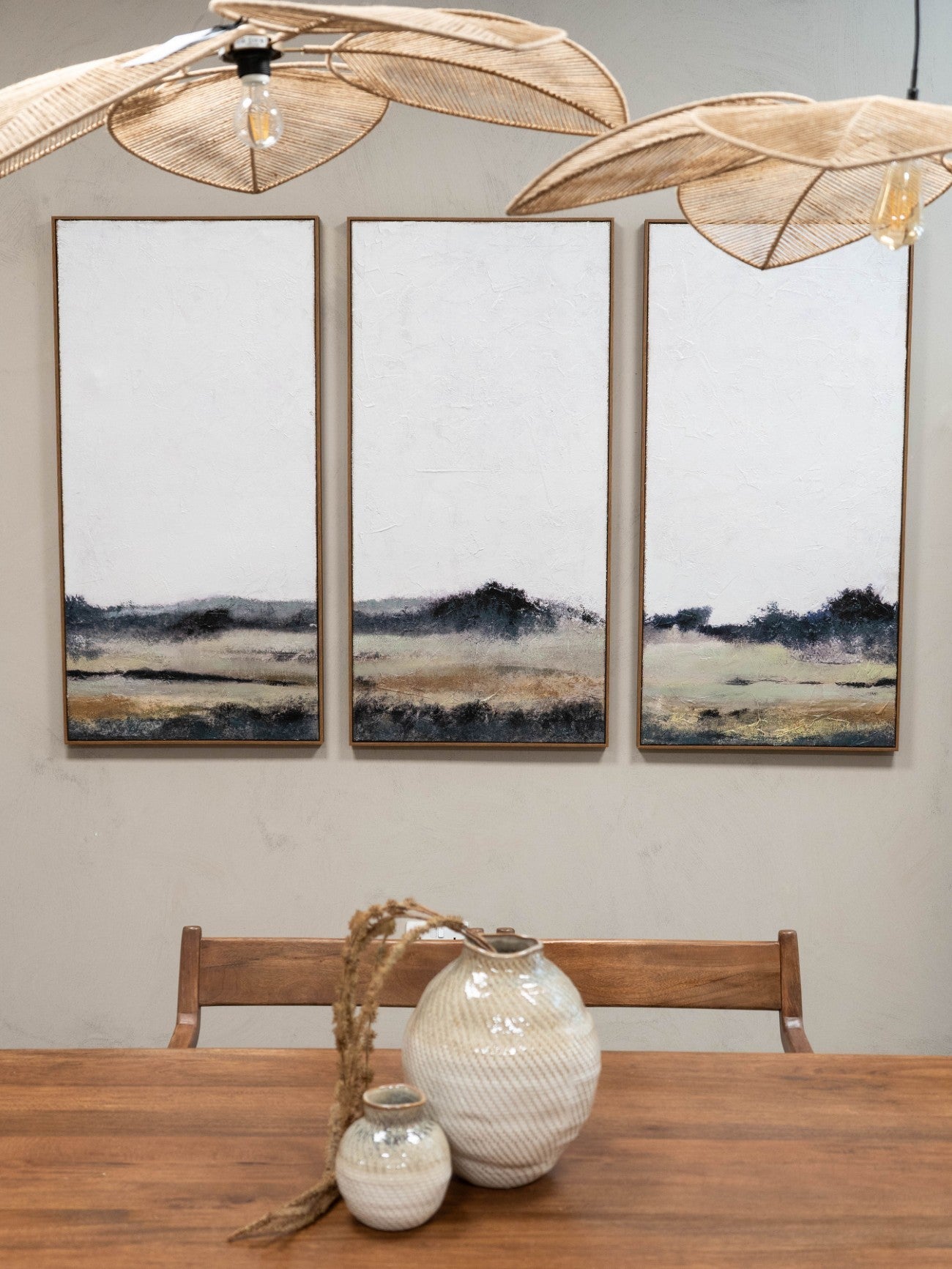 Distant Fields Landscape Green Set of 3