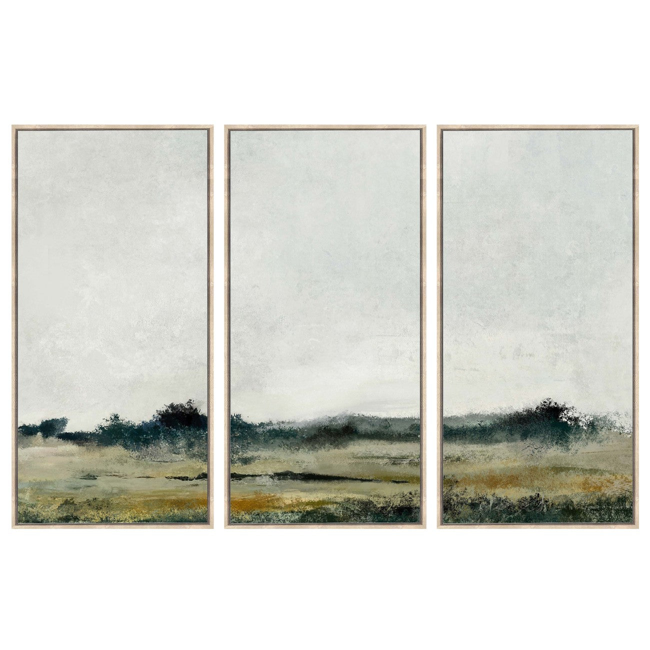 Distant Fields Landscape Green Set of 3