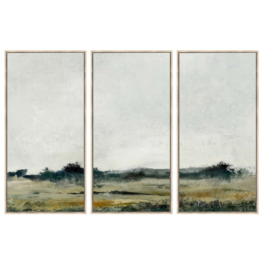 Distant Fields Landscape Green Set of 3