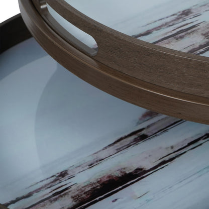 Blurred Seascape Set of 2 Side Tray Tables