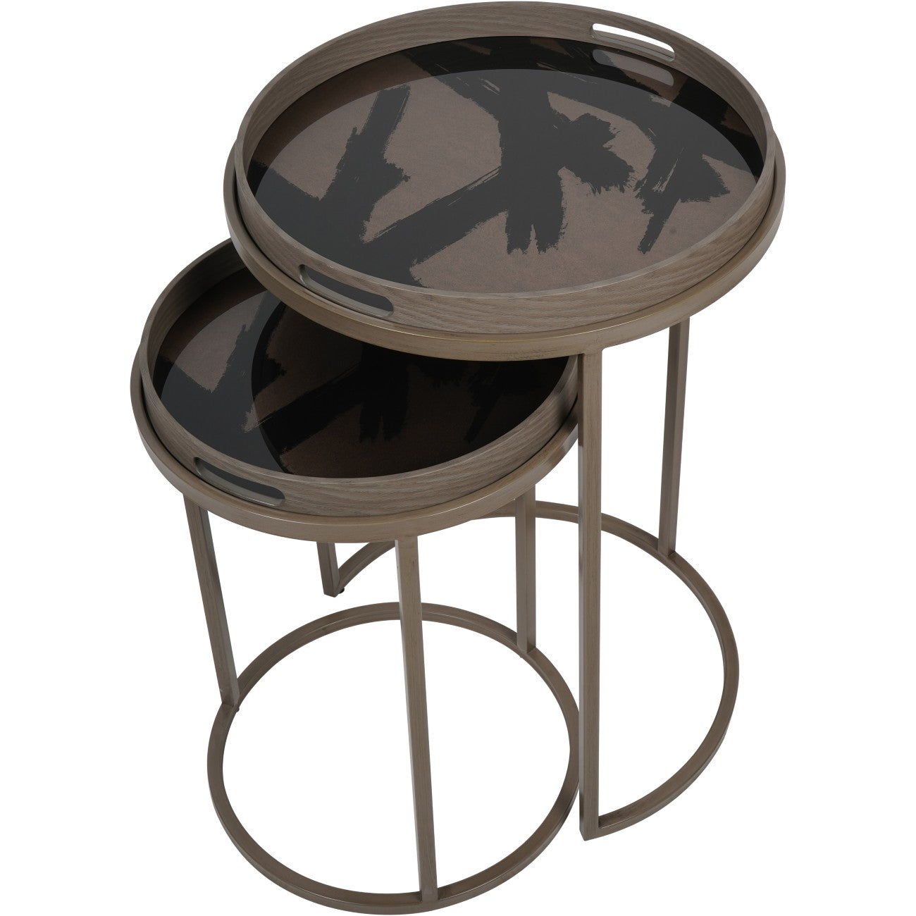 Impasto Brushstroke Set of 2 Side Tray Tables