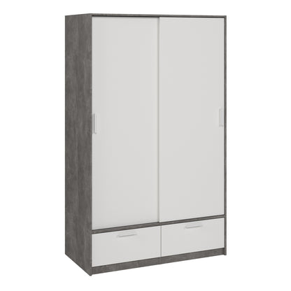 Line Wardrobe with 2 Doors 2 Drawers