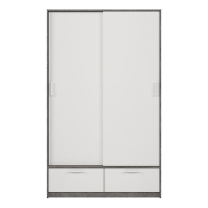 Line Wardrobe with 2 Doors 2 Drawers