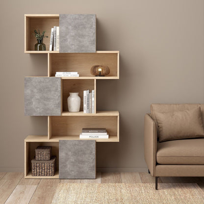 Maze Asymmetrical Bookcase with 3 Doors