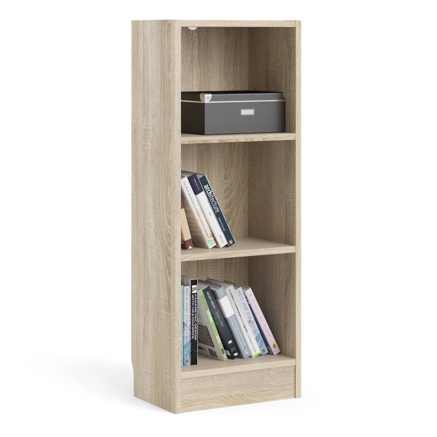 Basic Low Narrow Bookcase (2 Shelves)