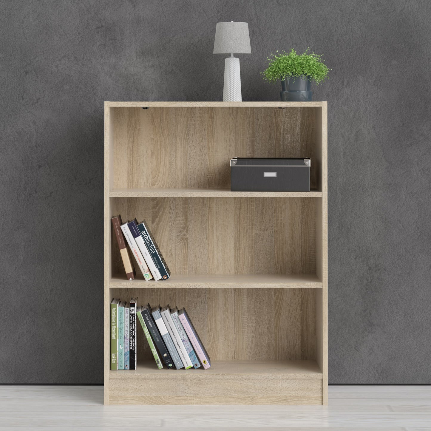 Basic Low Wide Bookcase (2 Shelves)