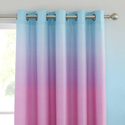 Catherine Lansfield Ombre Rainbow Clouds Eyelet Lined Curtains Two Panels