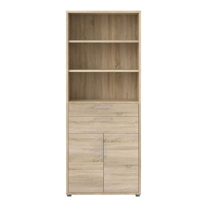 Prima Bookcase 3 Shelves with 2 Drawers 2 Doors