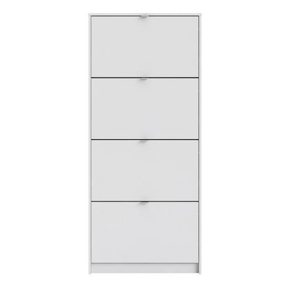 Shoes Shoe Cabinet 4 Flip Down Doors and 1 layer in White