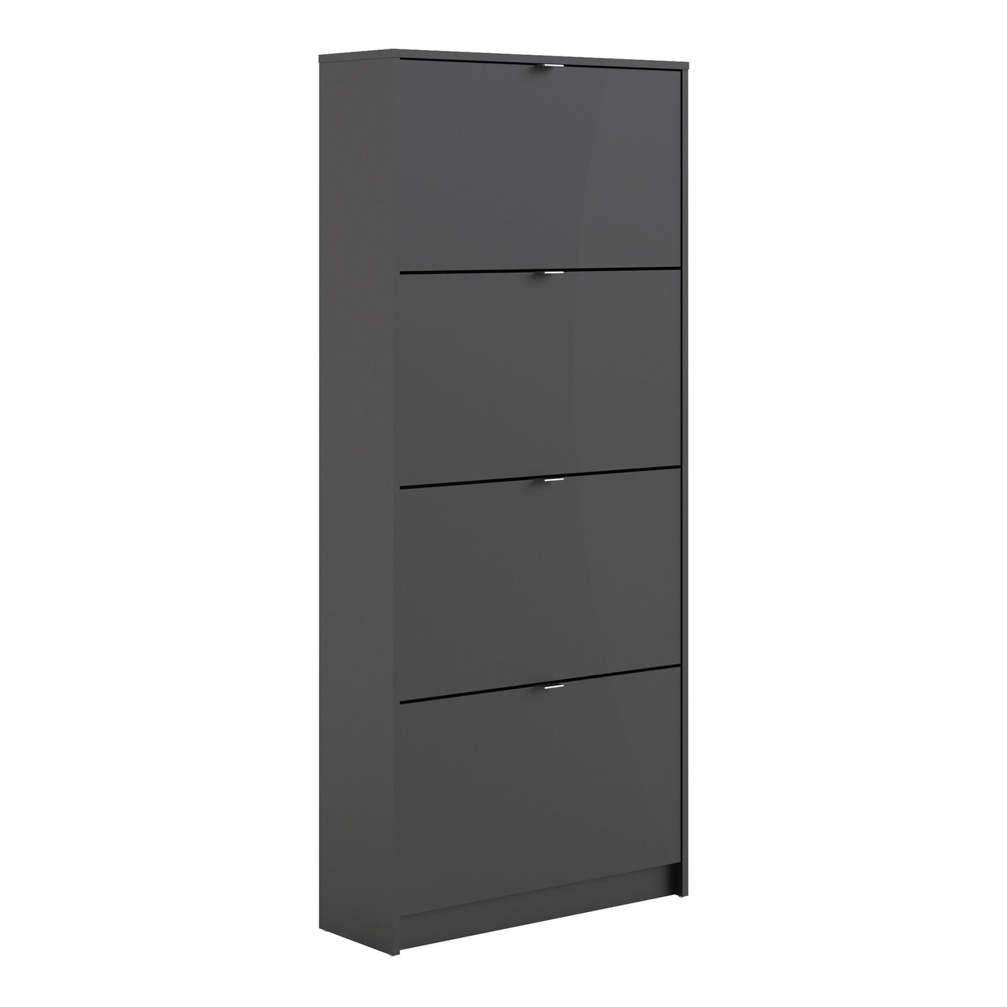 Shoes Shoe Cabinet 4 Flip Down Doors and 1 layer in Matt Black