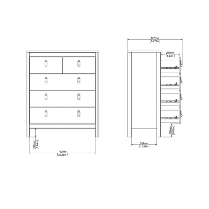 Barcelona Chest 3+2 Drawers