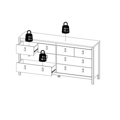 Barcelona Double Dresser 4+4 Drawers