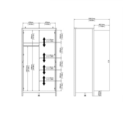 Barcelona Wardrobe with 2 Doors