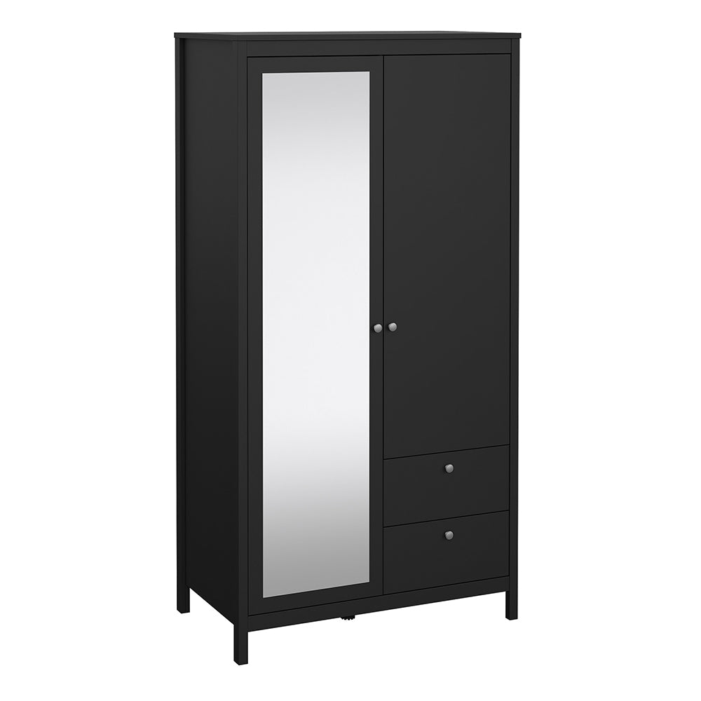 Madrid Wardrobe with 1 Door 1 Mirror Door 2 Drawers