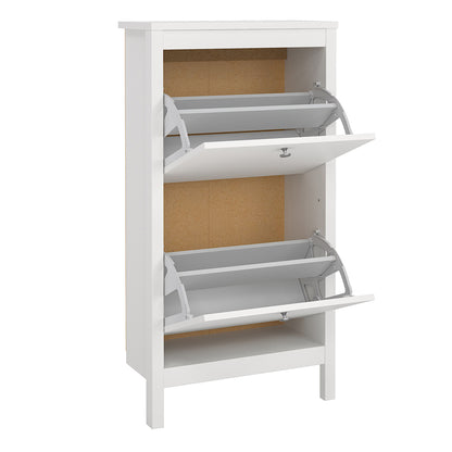 Mitra Shoe Cabinet 3 Flip Down Doors in White