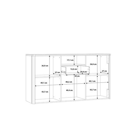 Klara 3 Door 1 Drawer Chest in Grey and Oak