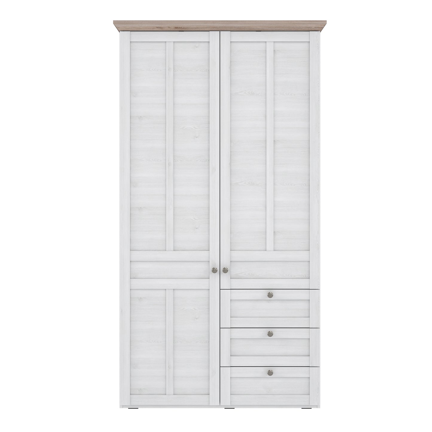 Illoppa Wardrobe in Snowy Oak/Oak Nelson