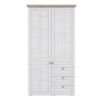 Illoppa Wardrobe in Snowy Oak/Oak Nelson