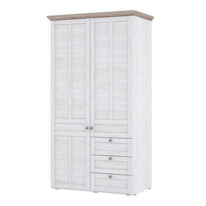 Illoppa Wardrobe in Snowy Oak/Oak Nelson