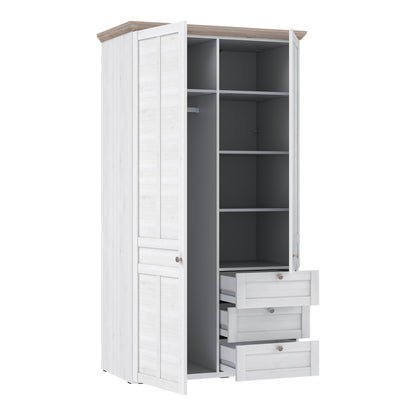 Illoppa Wardrobe in Snowy Oak/Oak Nelson