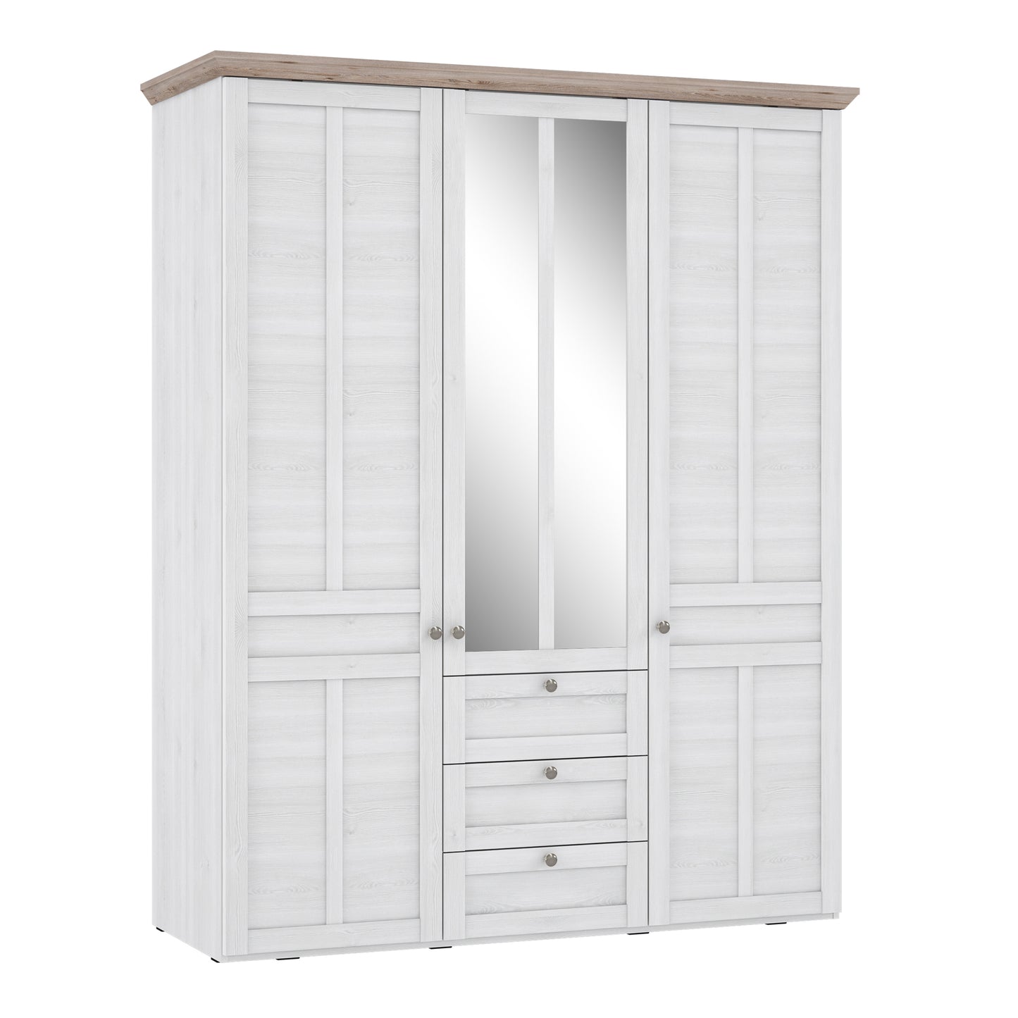 Illoppa Wardrobe in Snowy Oak/Oak Nelson