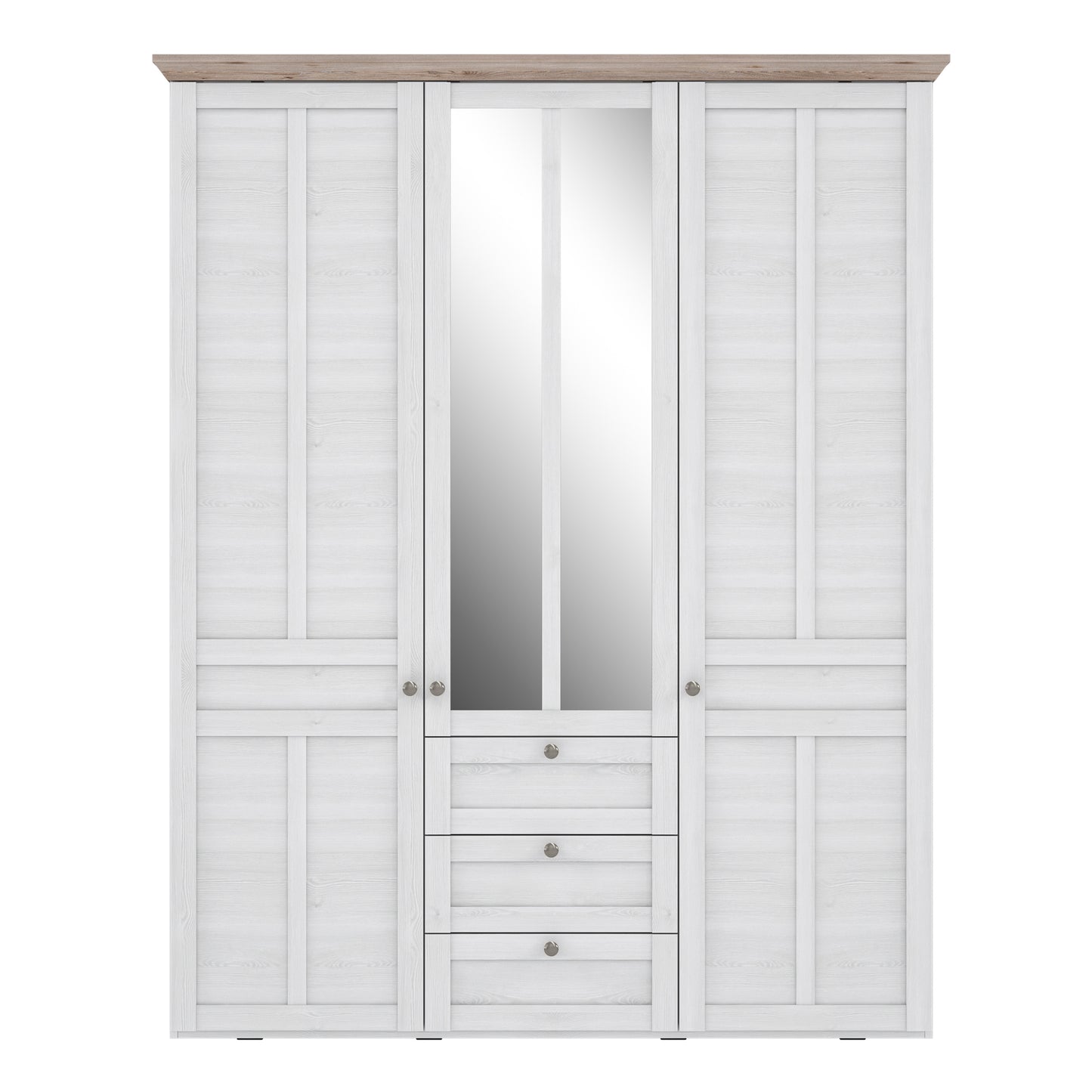 Illoppa Wardrobe in Snowy Oak/Oak Nelson