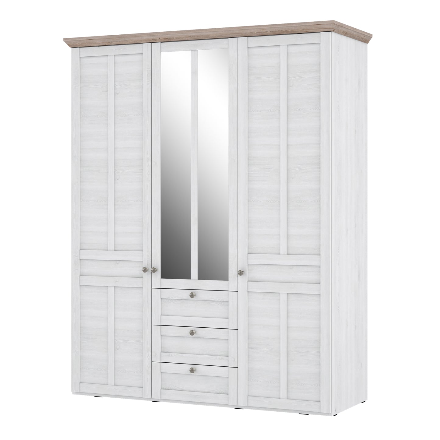 Illoppa Wardrobe in Snowy Oak/Oak Nelson
