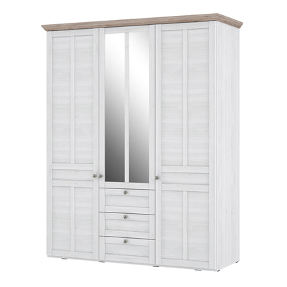 Illoppa Wardrobe in Snowy Oak/Oak Nelson