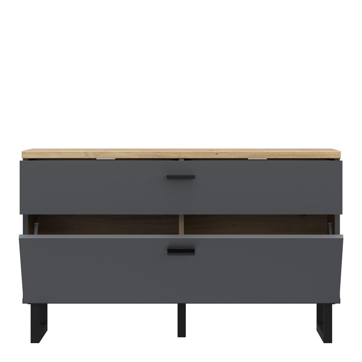 Klara TV Unit with 1 Drawer 1 Flip Door in Grey and Oak