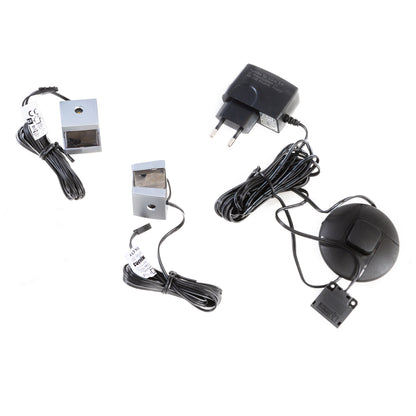 Wensley Display Cabinet with 2 Doors 2 Drawers and 2 Glass Doors in Light Grey and Oak