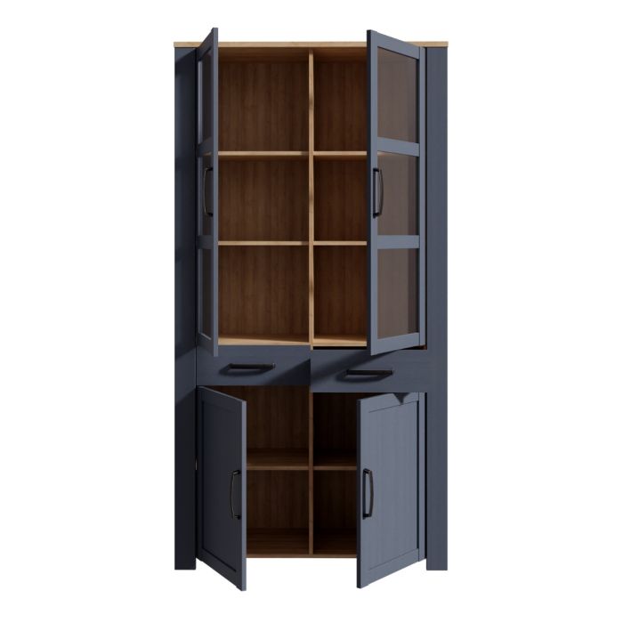 Bohol Display Cabinet 4 Door 1 Drawer inc LED Lighting