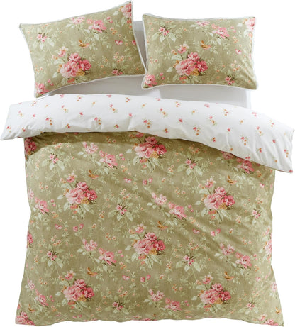 Bridgerton By Catherine Lansfield Penelope Floral Reversible  Duvet Cover Set with Pillowcases