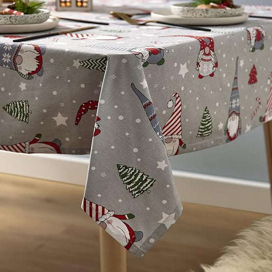 Catherine Lansfield Christmas Gnome Cotton Dining Table Cloth