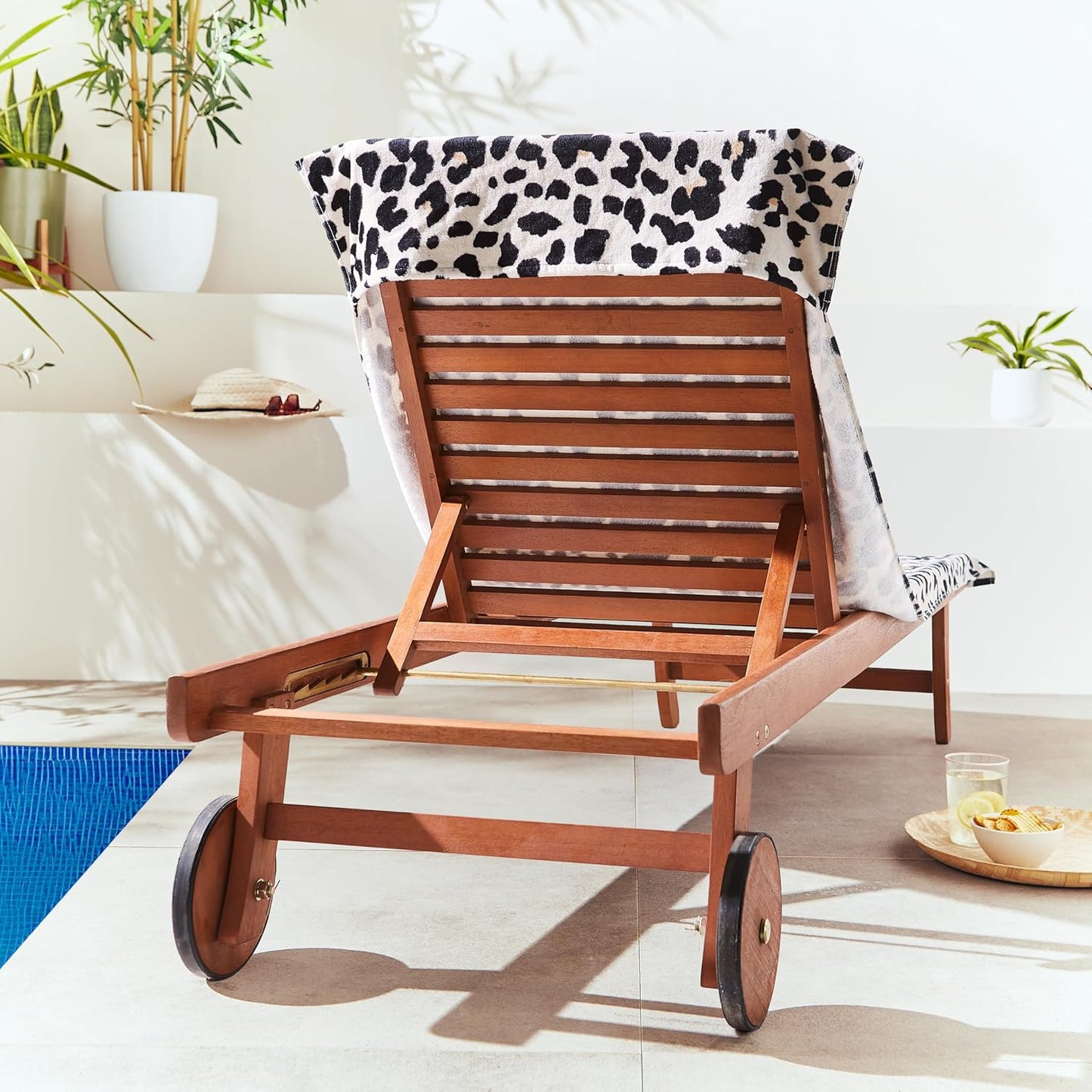 Catherine Lansfield Leopard Cotton Beach Sun Lounger Towel