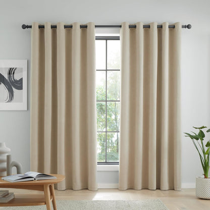 Catherine Lansfield Wilson Blackout Thermal Eyelet Curtains Two Panels