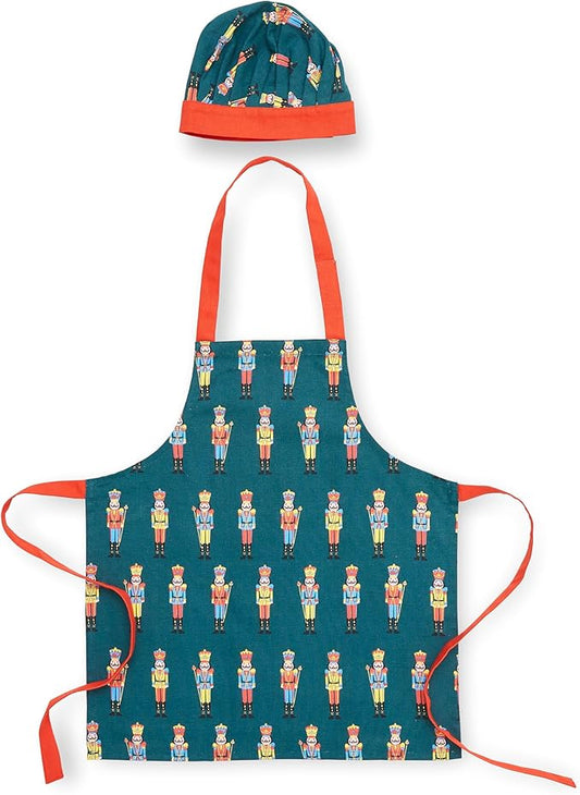 Catherine Lansfield Christmas Nutcracker Cotton Kids Kitchen Apron & Hat Set