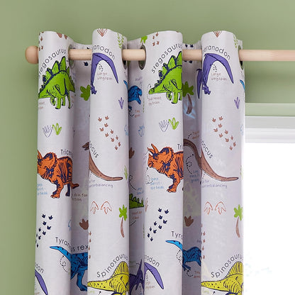 Catherine Lansfield Prehistoric Dinosaurs Fully Reversible Two Curtain Panels