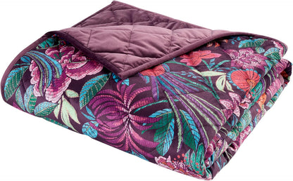 Bridgerton By Catherine Lansfield Kate Floral Soft Velvet Quilted Bedspread