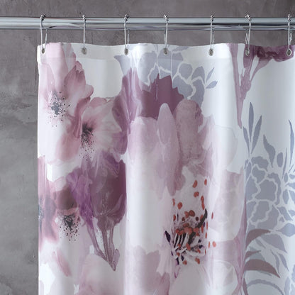 Catherine Lansfield Dramatic Floral Shower Curtain Blush