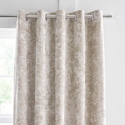 Catherine Lansfield Crushed Velvet Lined Eyelet Curtains Two Panels