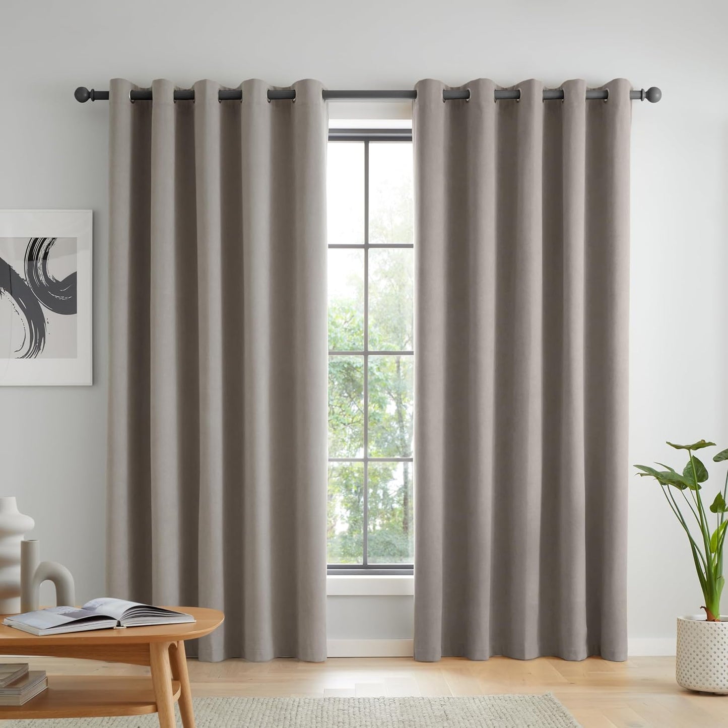 Catherine Lansfield Wilson Blackout Thermal Eyelet Curtains Two Panels